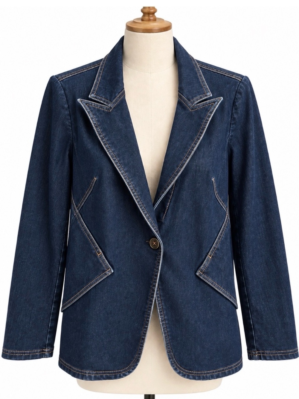 White House Black Market Dark Indigo Denim Blazer